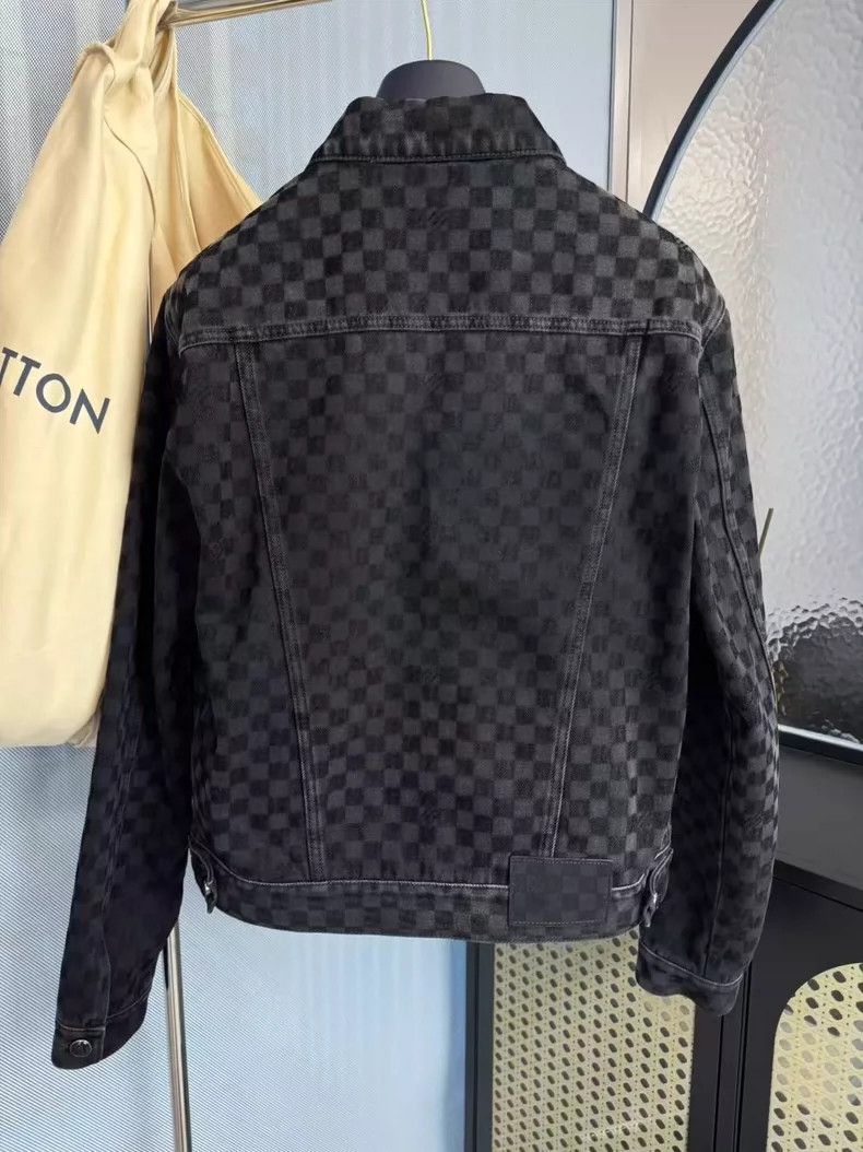 Louis Vuitton Louis Vuitton Black Checkered Denim Jacket-yf Size US M / EU 48-50 / 2 - 2 Thumbnail
