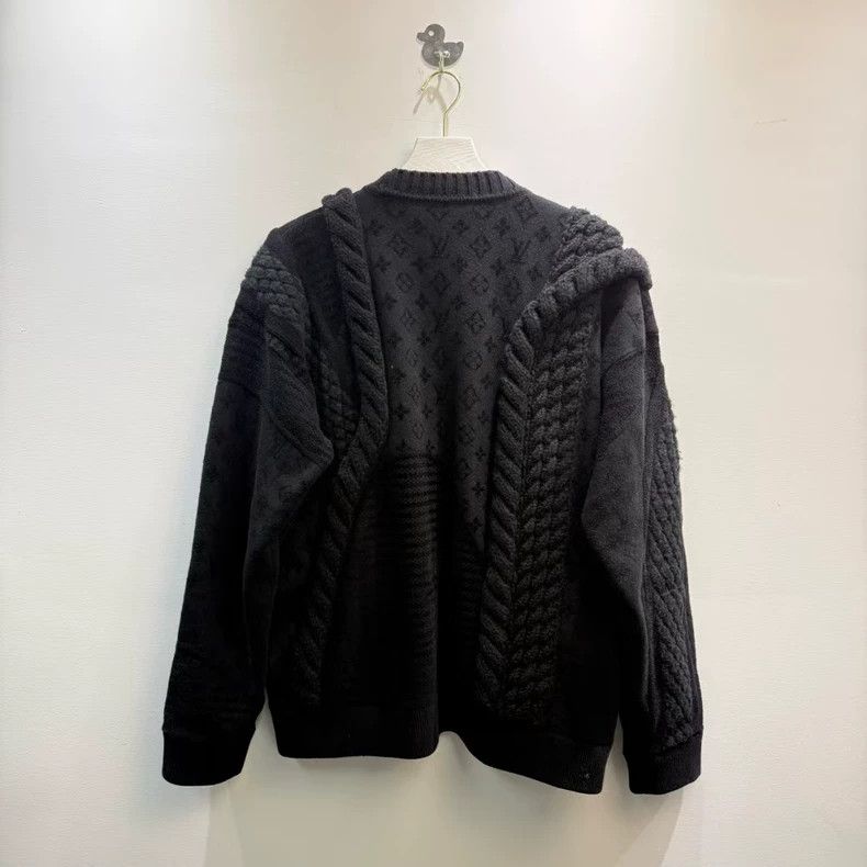 Louis Vuitton LV Louis Vuitton Cable Knit Cardigan Black-yf Size US L / EU 52-54 / 3 - 4 Thumbnail