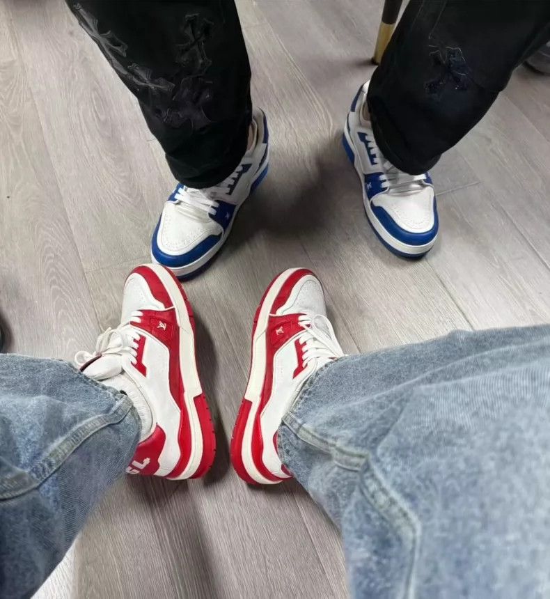 Louis Vuitton Louis Vuitton Red and White Low Top Sneakers-yf Size US 7 / EU 40 - 8 Thumbnail
