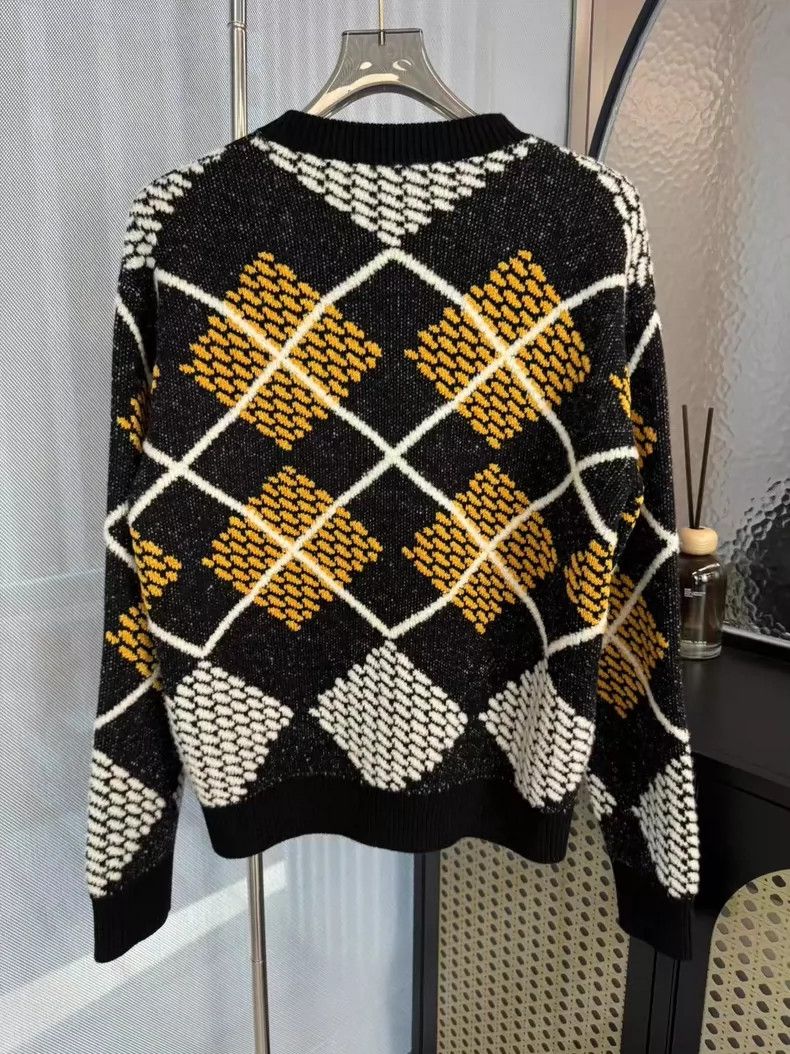 Louis Vuitton Louis Vuitton Black Gray Yellow Knit Sweater-yf Size US M / EU 48-50 / 2 - 2 Thumbnail