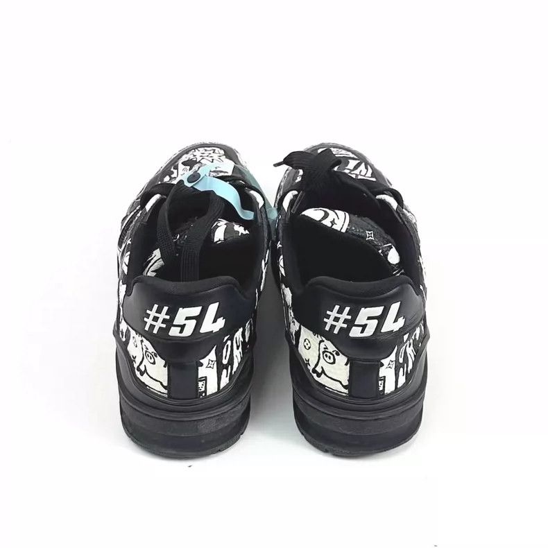 Louis Vuitton Louis Vuitton Black Graffiti Style Trainers-yf Size US 9.5 / EU 42-43 - 5 Thumbnail