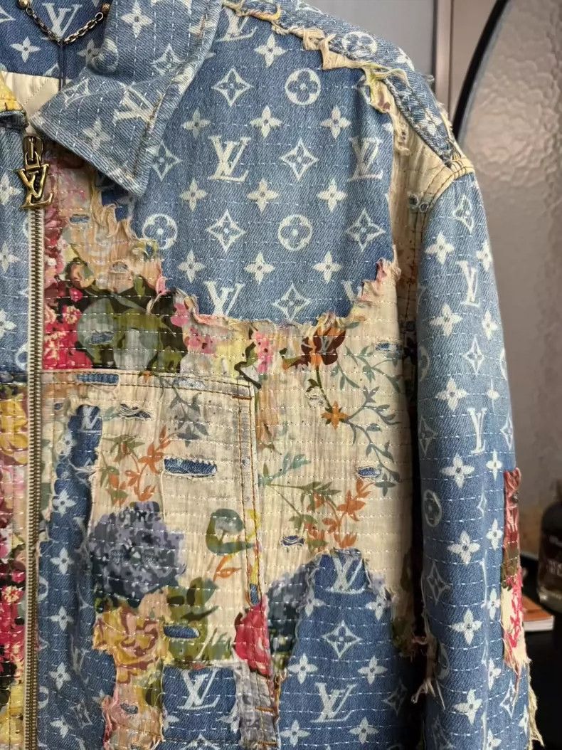 Louis Vuitton Louis Vuitton Floral Logo Denim Jacket-yf Size US L / EU 52-54 / 3 - 5 Thumbnail