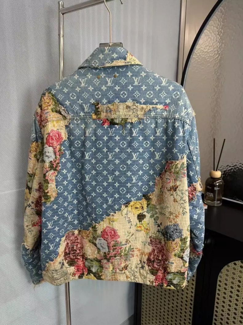 Louis Vuitton Louis Vuitton Floral Logo Denim Jacket-yf Size US L / EU 52-54 / 3 - 2 Thumbnail