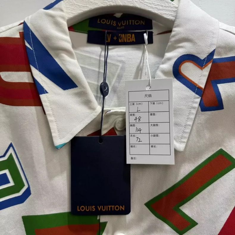 Louis Vuitton Louis Vuitton x NBA Short Sleeve Shirt Jacket-yf Size US L / EU 52-54 / 3 - 4 Thumbnail