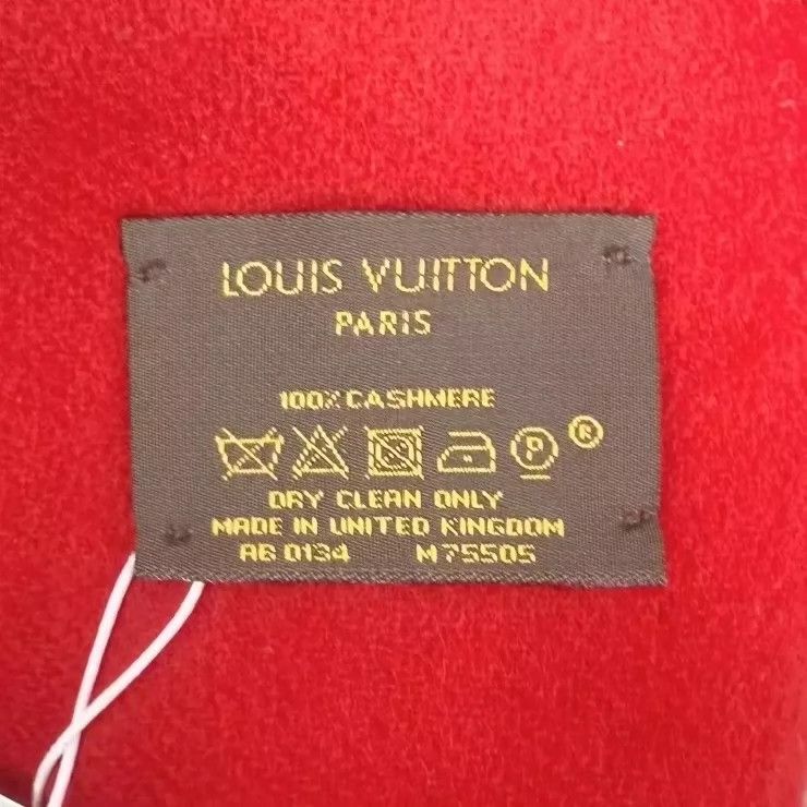 Louis Vuitton Red Cashmere Scarf with Logo Pattern-yf Size ONE SIZE - 4 Thumbnail
