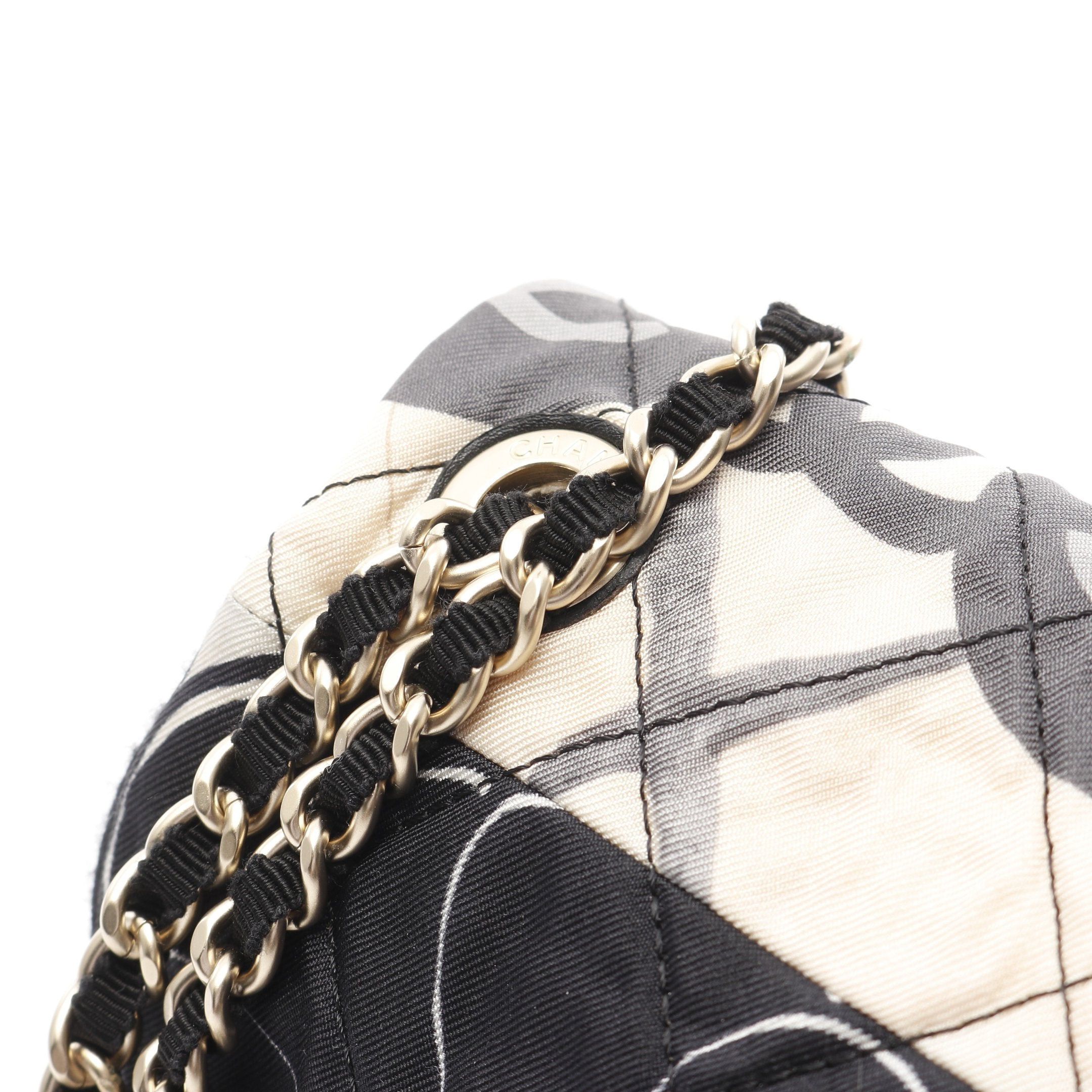 Chanel Chanel Mini Matelasse 20 Chain Shoulder Bag Cotton Jersey Fabric Black Multicolor Gold Hardware Size ONE SIZE - 8 Thumbnail