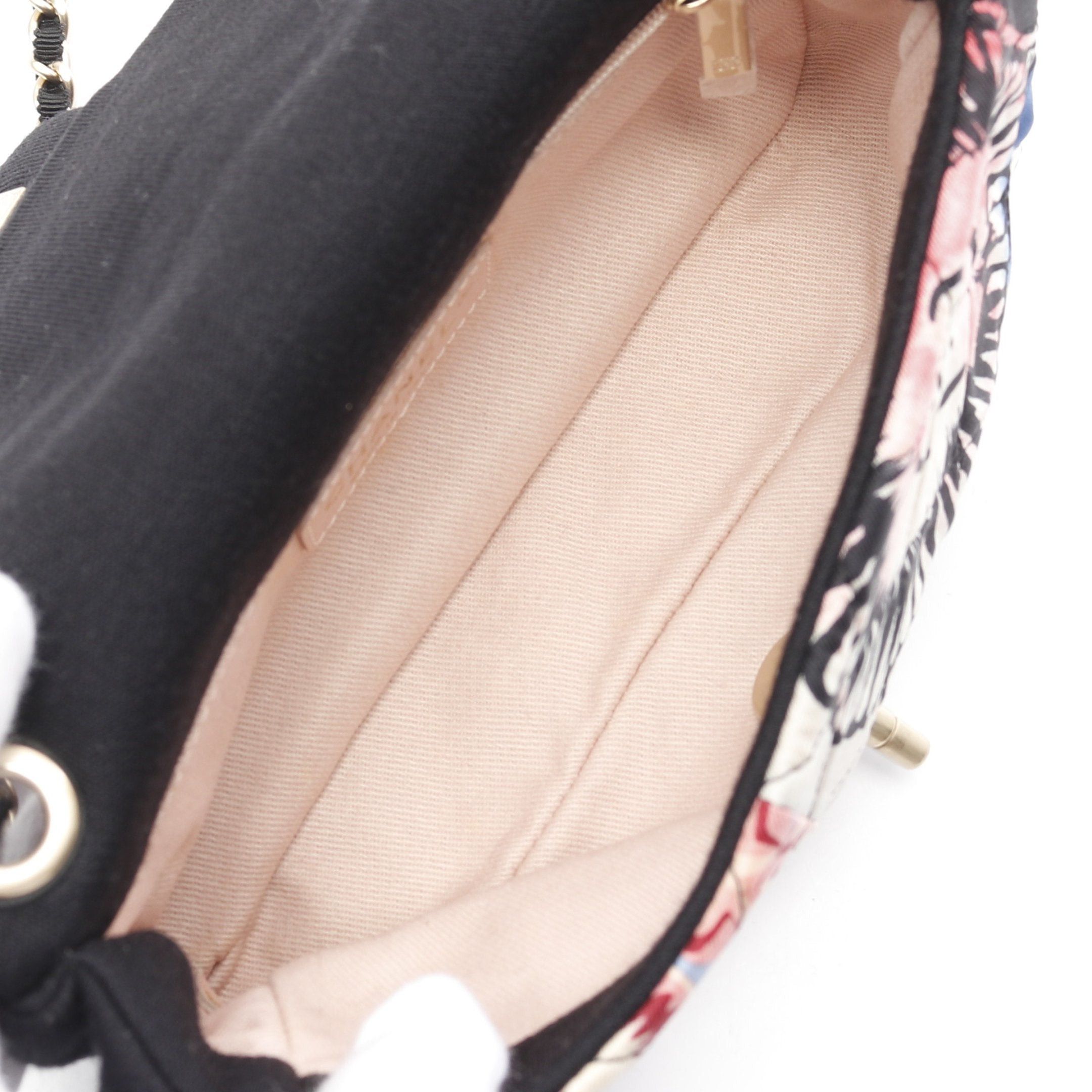 Chanel Chanel Mini Matelasse 20 Chain Shoulder Bag Cotton Jersey Fabric Black Multicolor Gold Hardware Size ONE SIZE - 3 Thumbnail