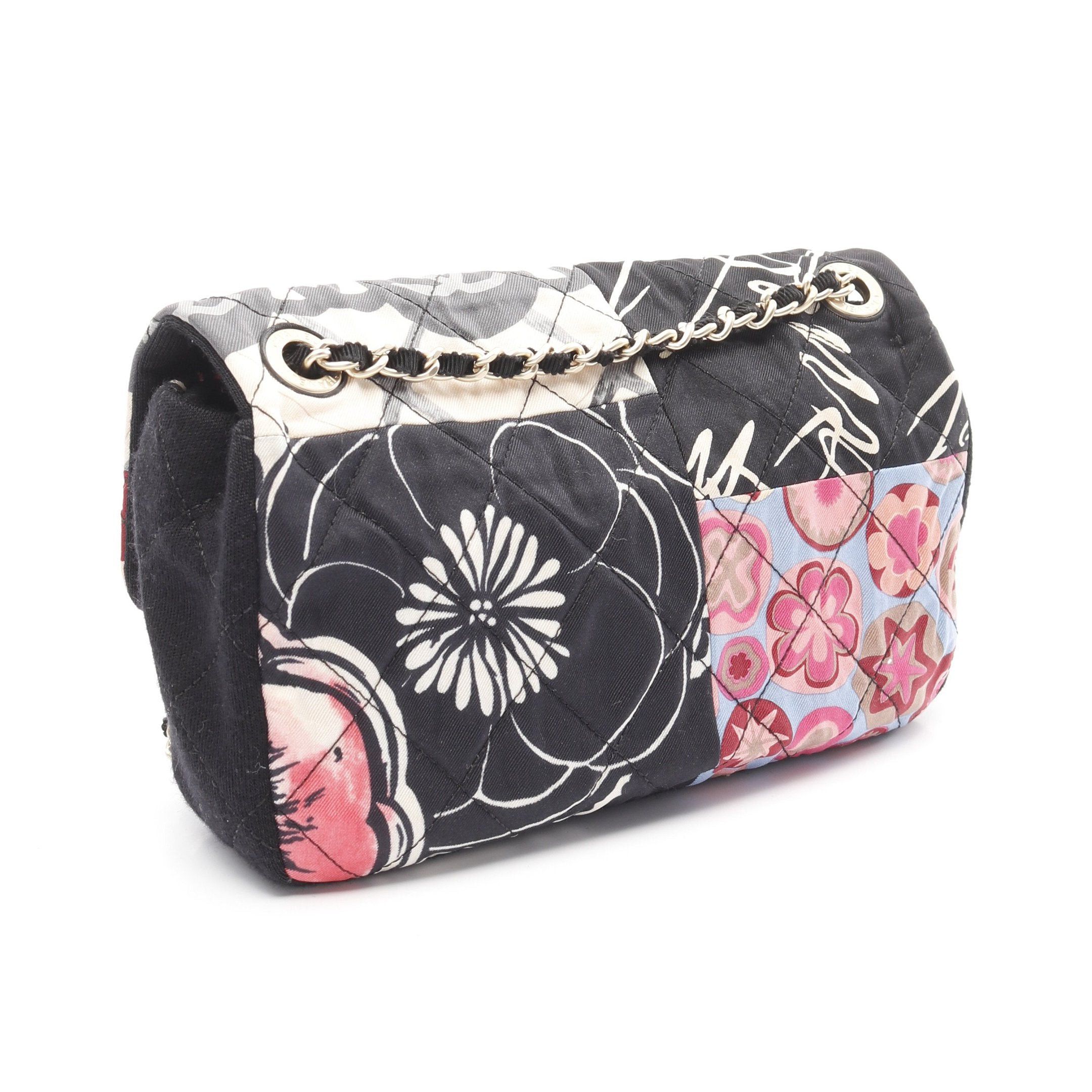 Chanel Chanel Mini Matelasse 20 Chain Shoulder Bag Cotton Jersey Fabric Black Multicolor Gold Hardware Size ONE SIZE - 2 Thumbnail