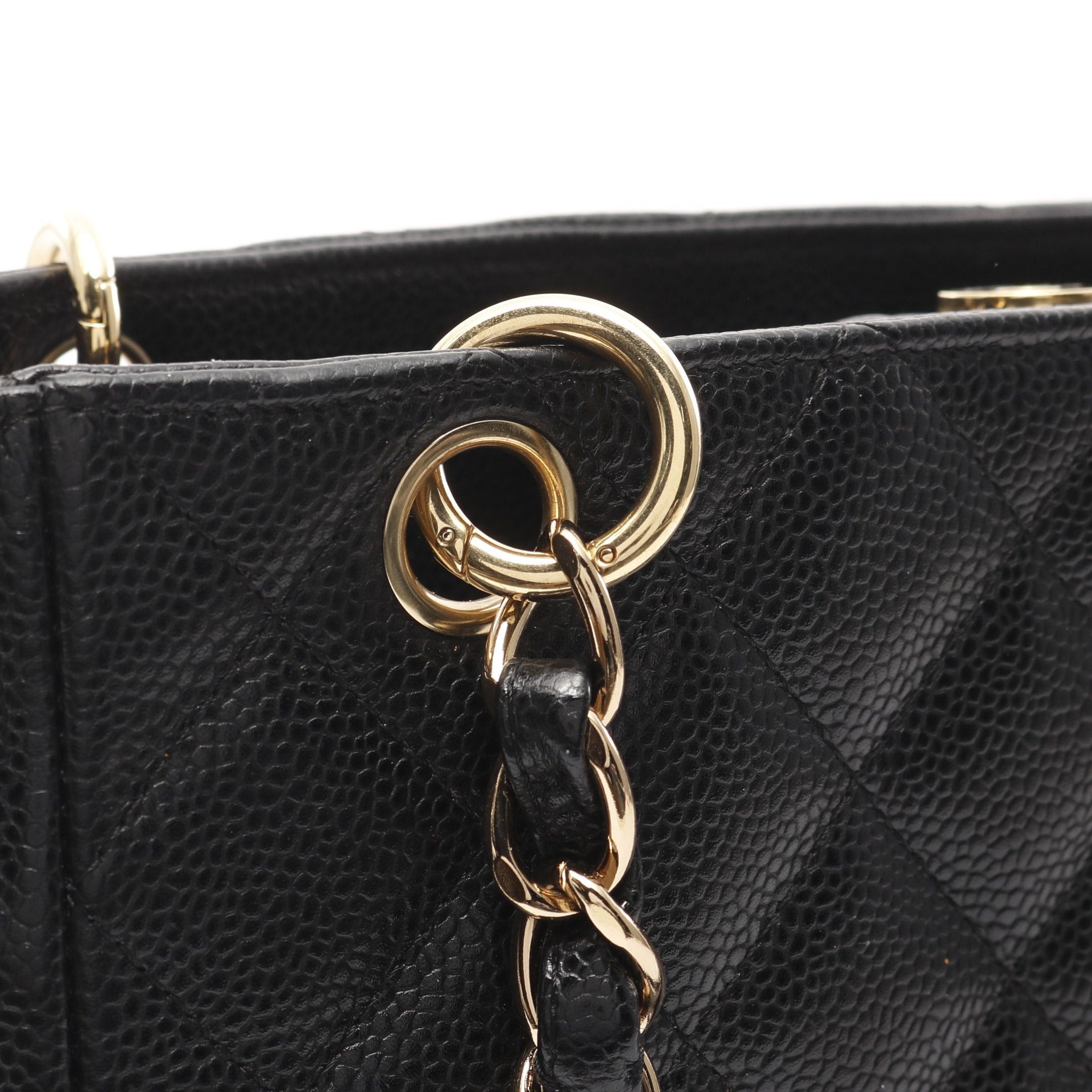 Chanel Chanel Matelasse Pst Chain Shoulder Bag Tote Caviar Skin Black Gold Hardware Size ONE SIZE - 8 Thumbnail