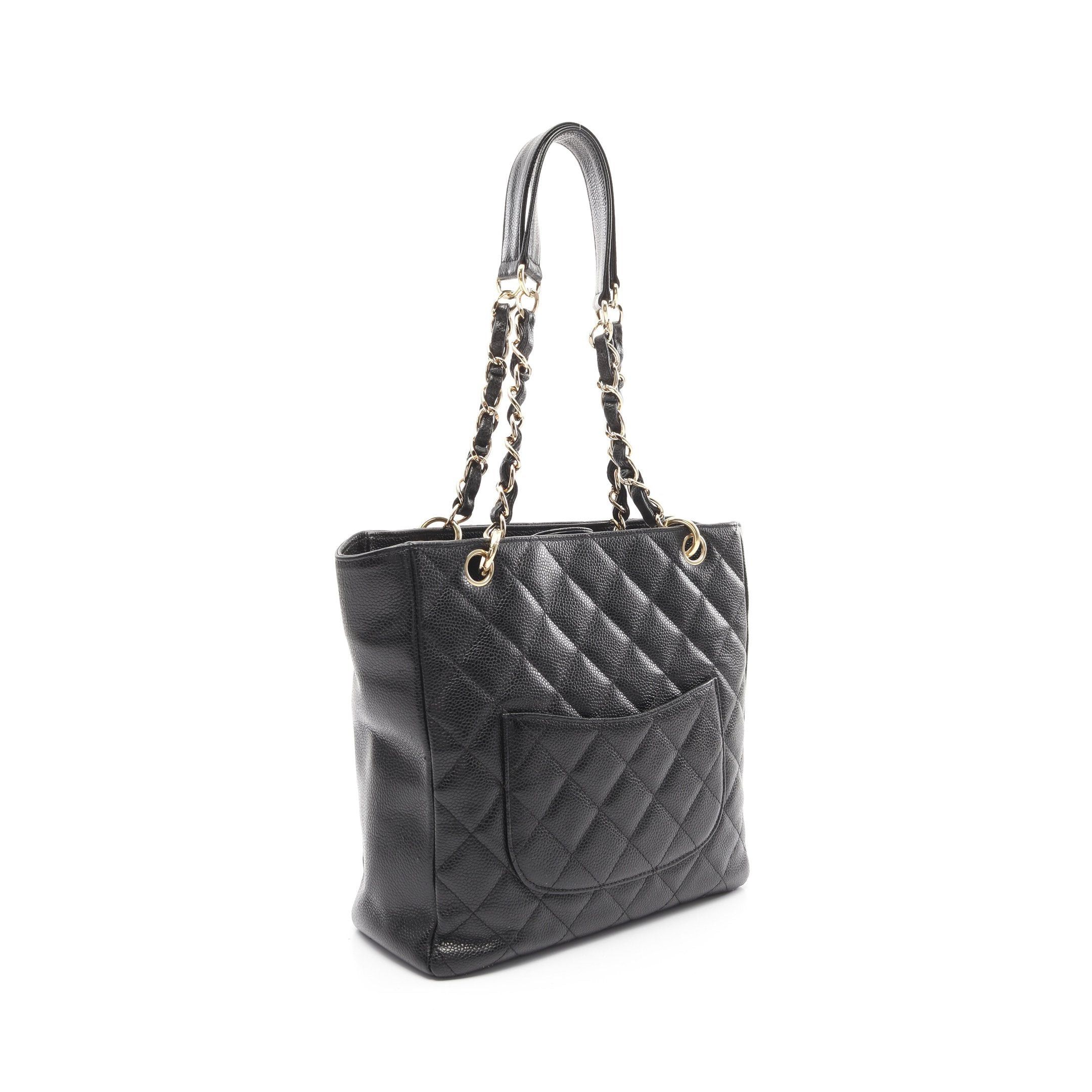 Chanel Chanel Matelasse Pst Chain Shoulder Bag Tote Caviar Skin Black Gold Hardware Size ONE SIZE - 2 Thumbnail