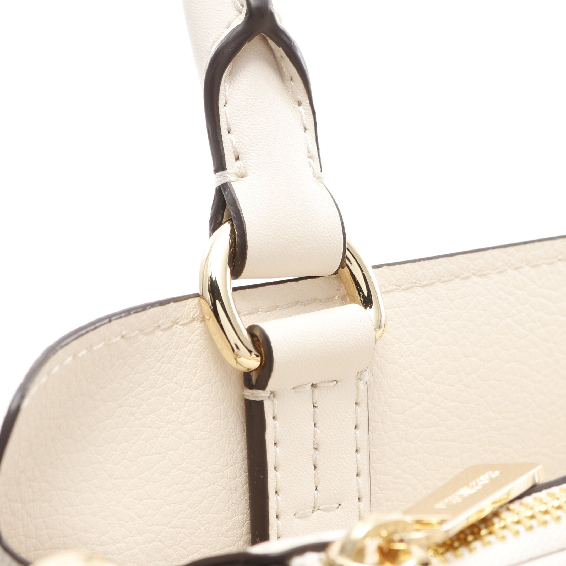 Michael Kors Michael Kors Reed · Centre Zip Belted Satchel Large Mk Signature Handbag Tote Bag Leather Ivory Brown Size ONE SIZE - 6 Thumbnail