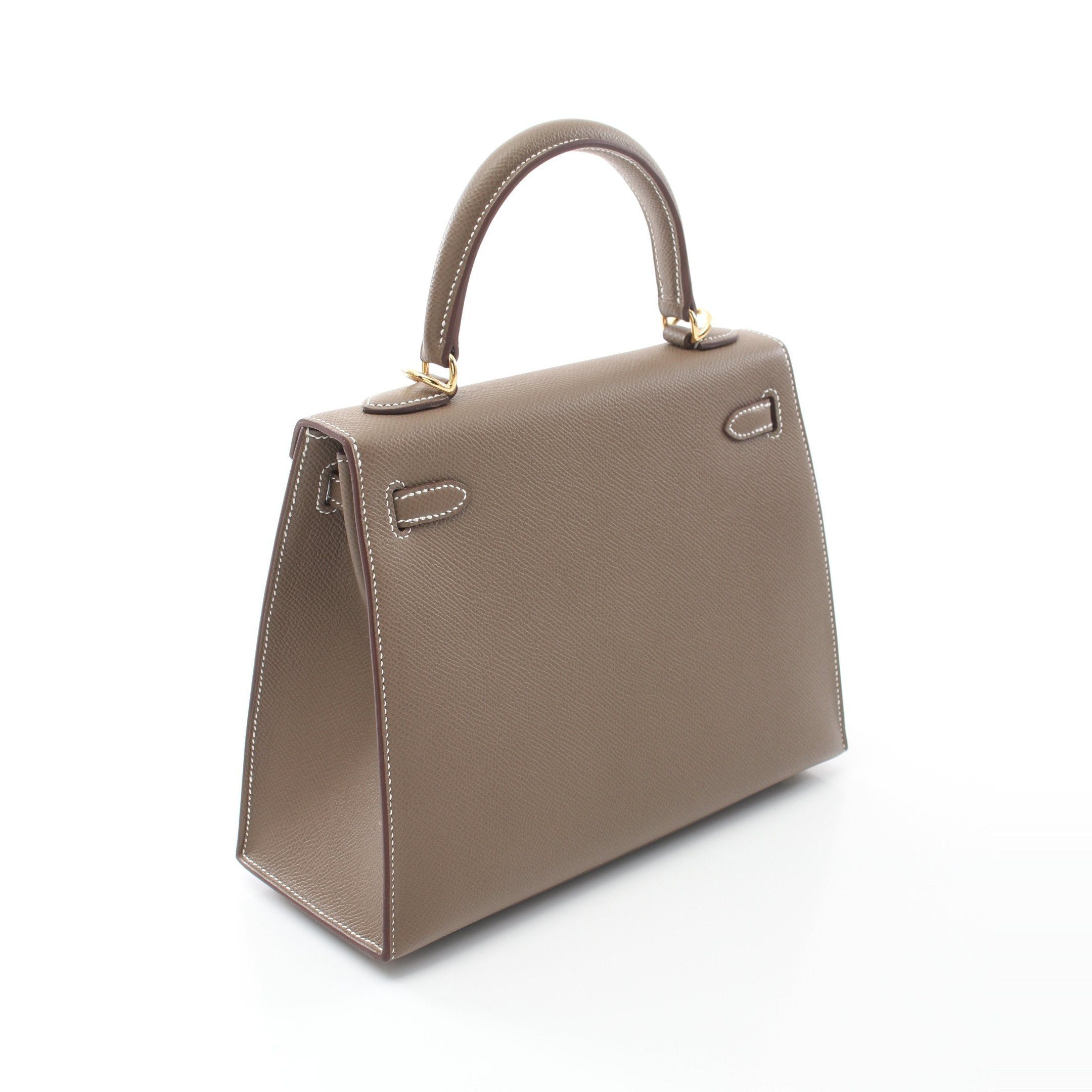 Hermes Hermes Kelly 25 Handbag Veau Epsom Gray Brown Gold Hardware Double Engraved Size ONE SIZE - 2 Thumbnail