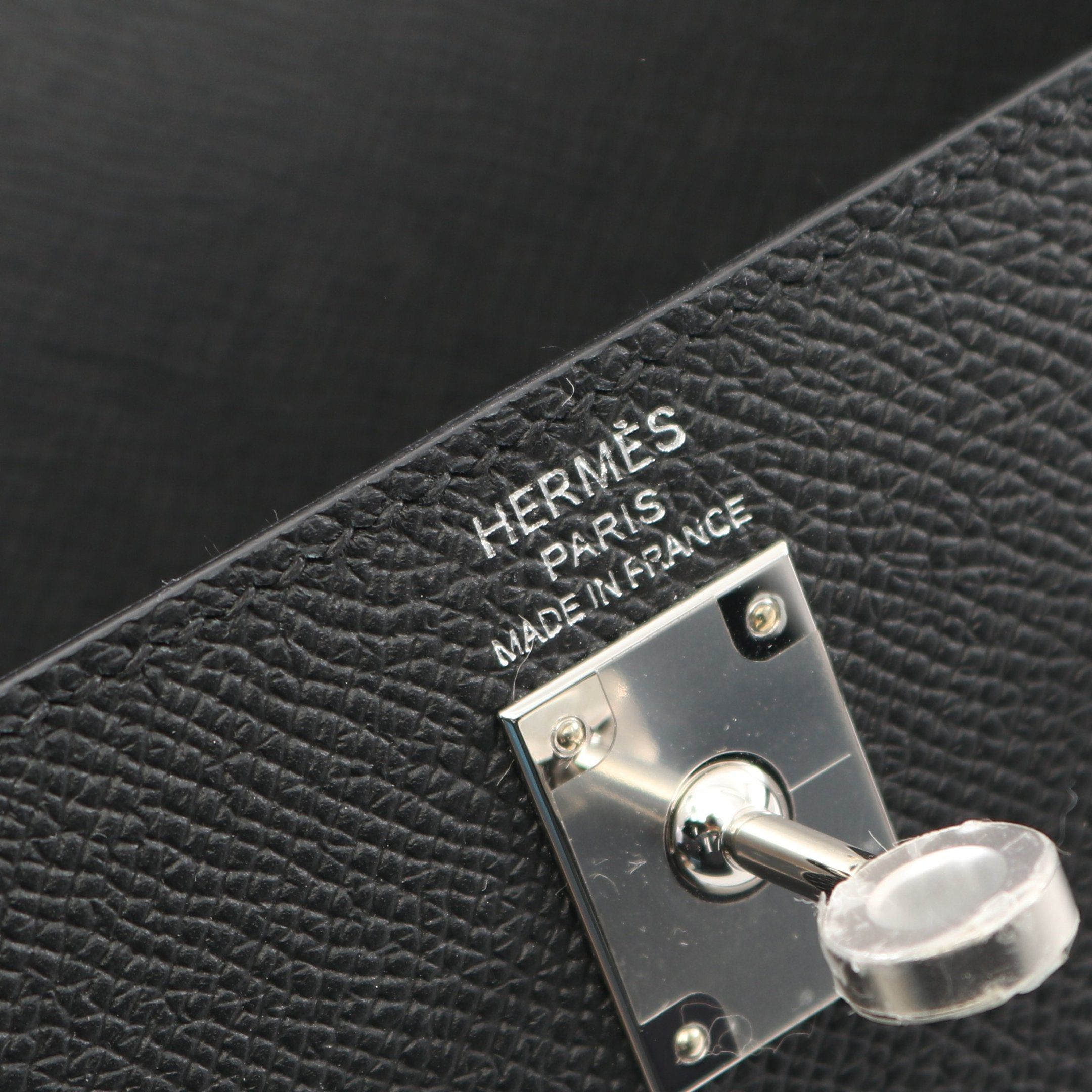 Hermes Hermes Kelly 25 Handbag Veau Epsom Black Silver Hardware Outside Sewing Double Engraved Size ONE SIZE - 4 Thumbnail