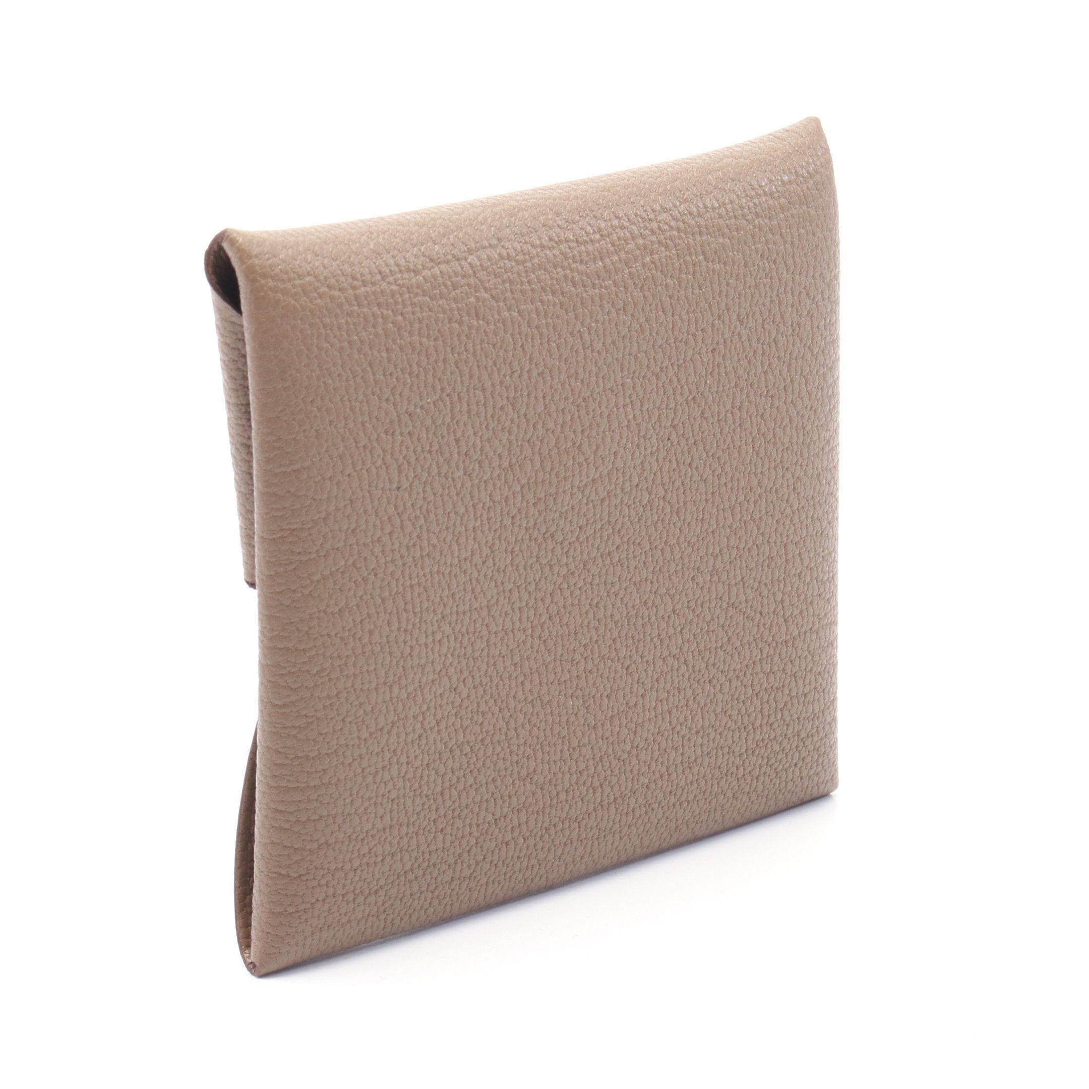 Hermes Hermes Bastia Etoupe Coin Purse Chevre Gray Brown Silver Hardware Double Engraved Size ONE SIZE - 2 Thumbnail