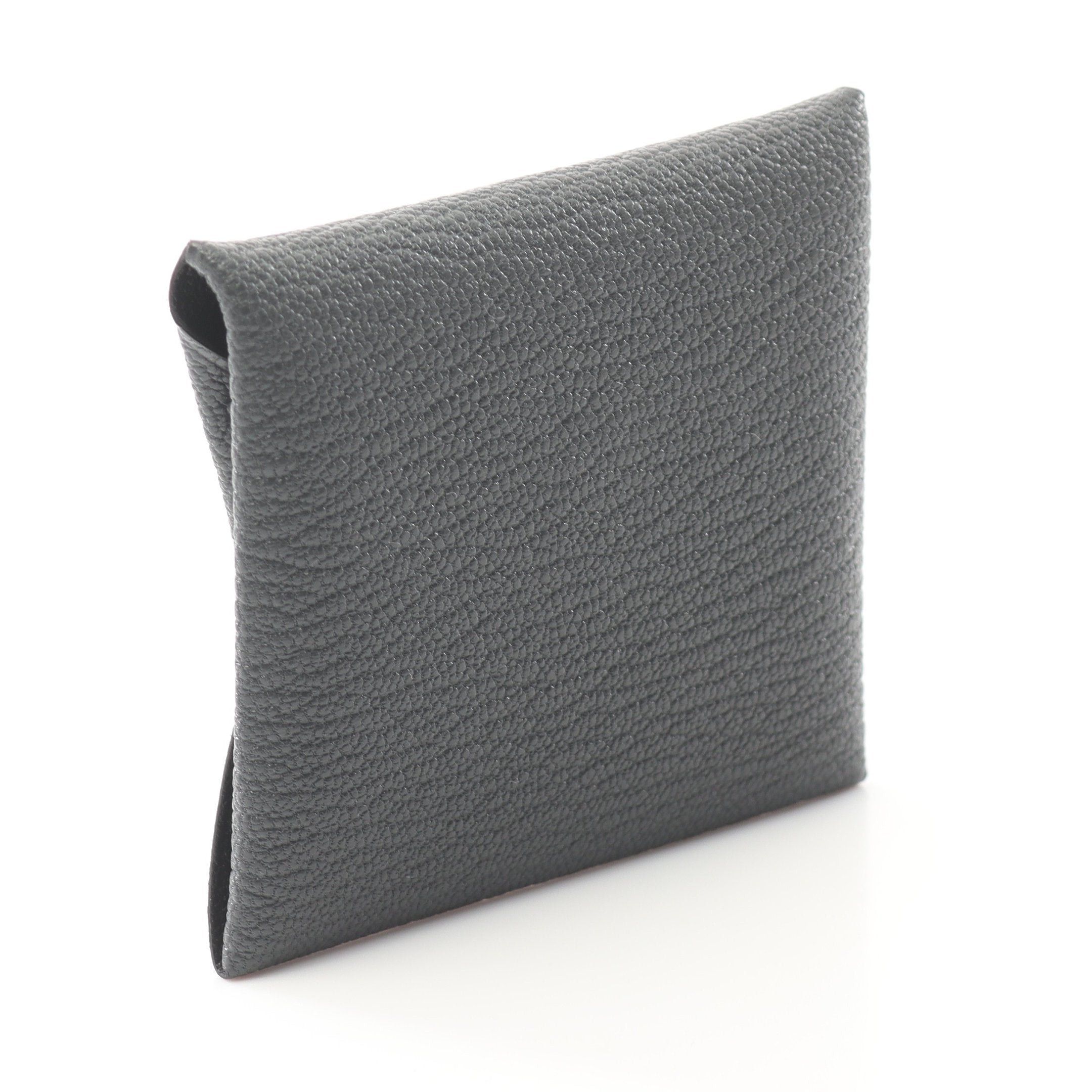 Hermes Hermes Bastia Verso Grimist Coin Purse Chevre Gray Silver Hardware Double Engraved Size ONE SIZE - 2 Thumbnail
