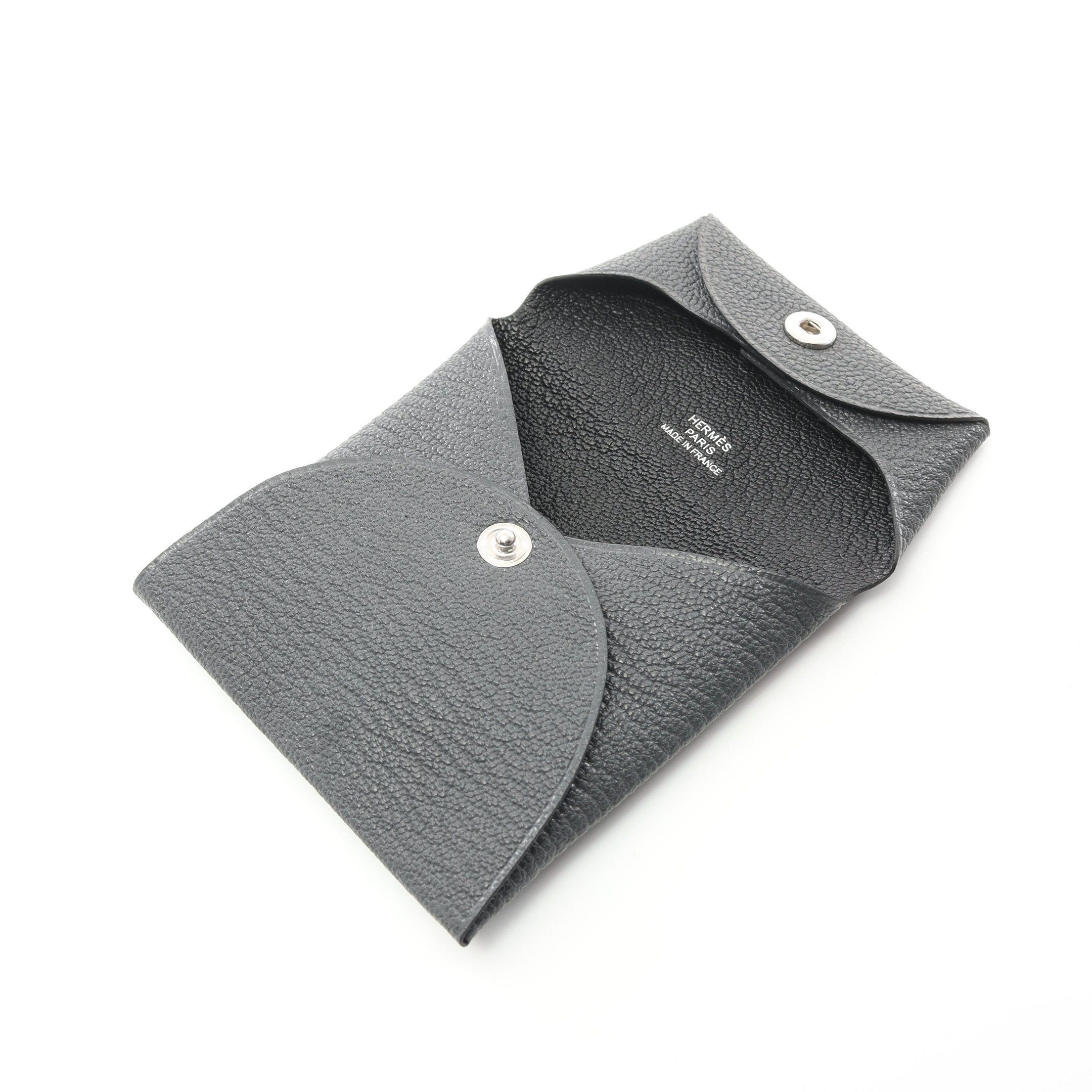 Hermes Hermes Bastia Verso Grimist Coin Purse Chevre Gray Silver Hardware Double Engraved Size ONE SIZE - 6 Thumbnail