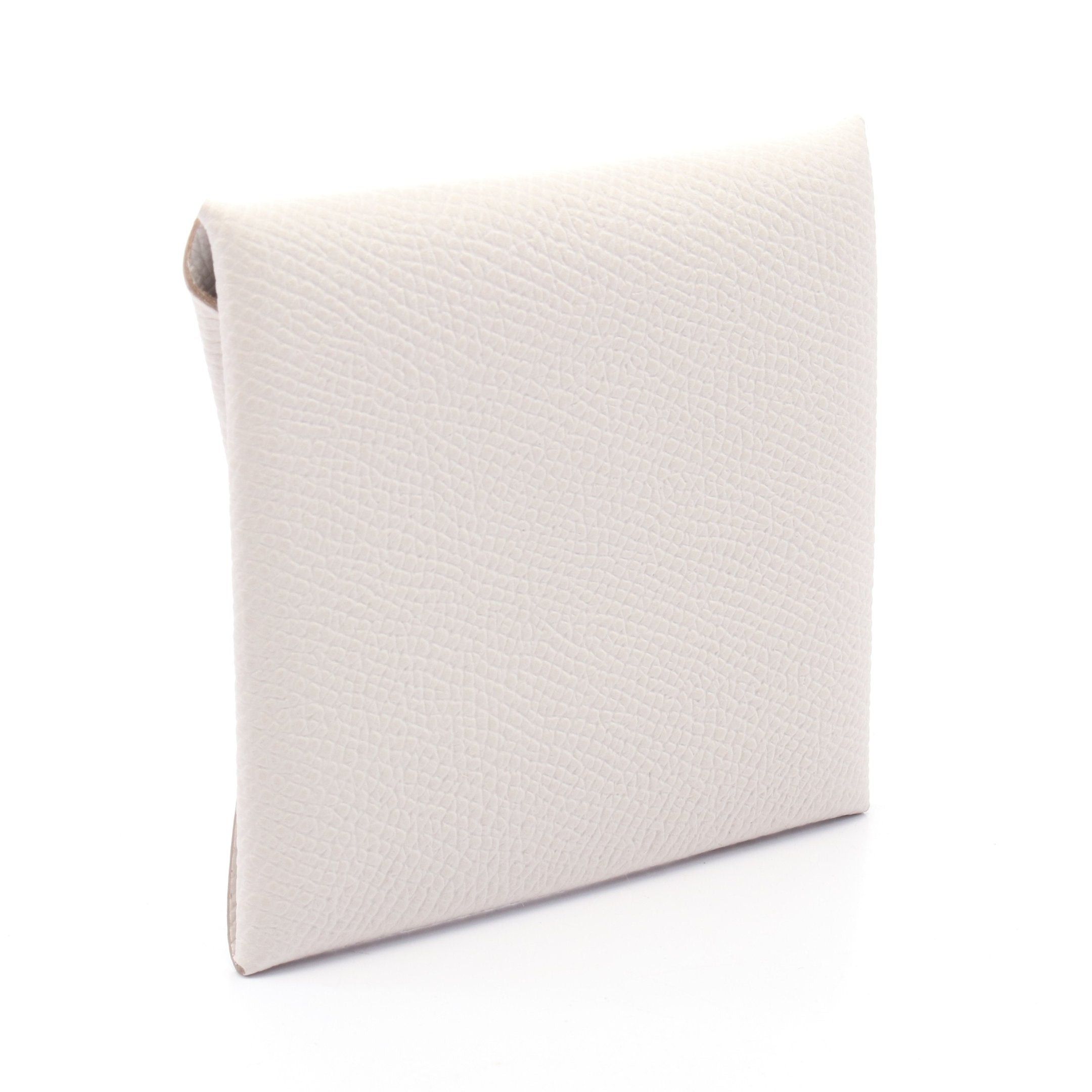 Hermes Hermes Bastia Mushroom Coin Purse Veau Epsom Off White Silver Hardware Double Engraved Size ONE SIZE - 2 Thumbnail
