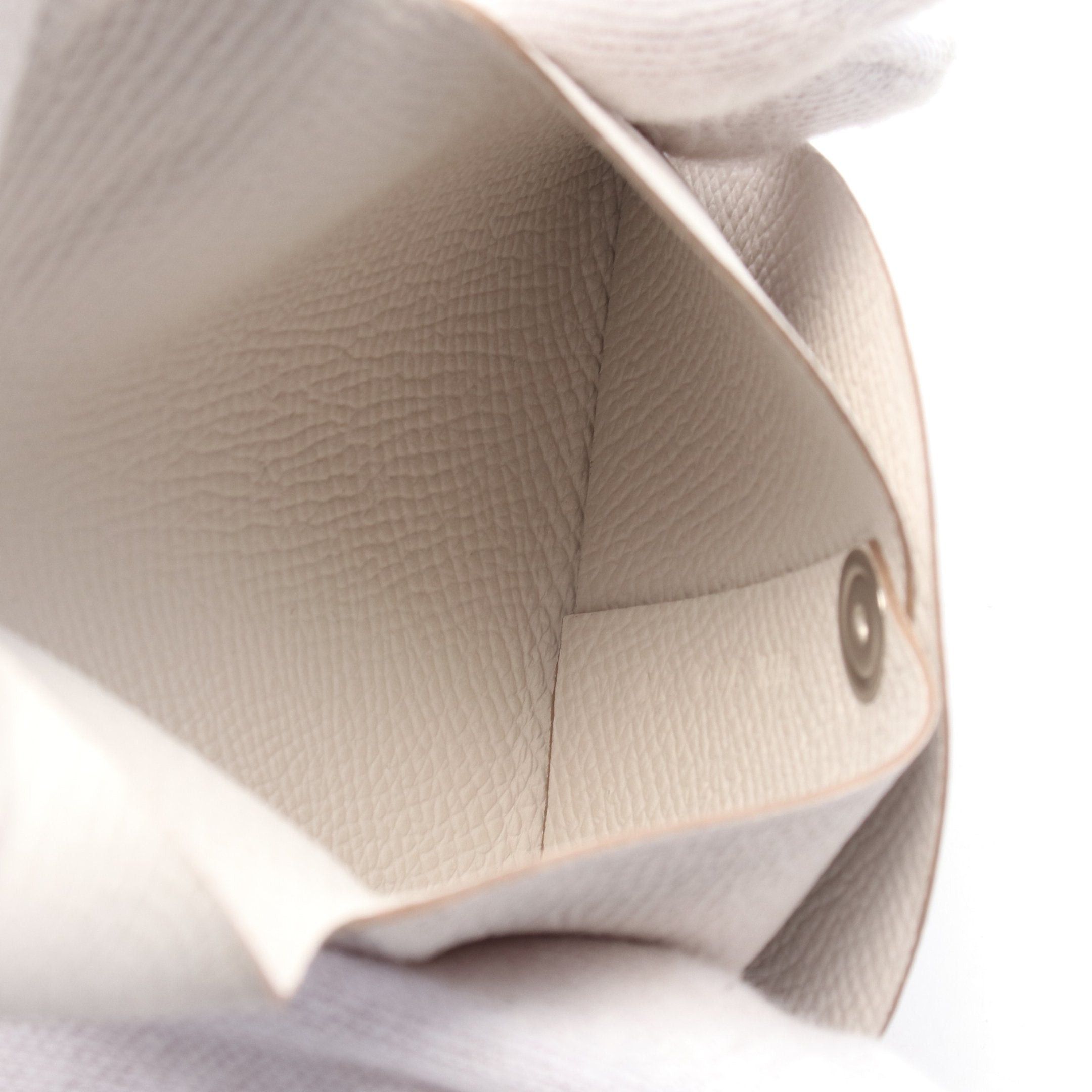 Hermes Hermes Bastia Mushroom Coin Purse Veau Epsom Off White Silver Hardware Double Engraved Size ONE SIZE - 3 Thumbnail