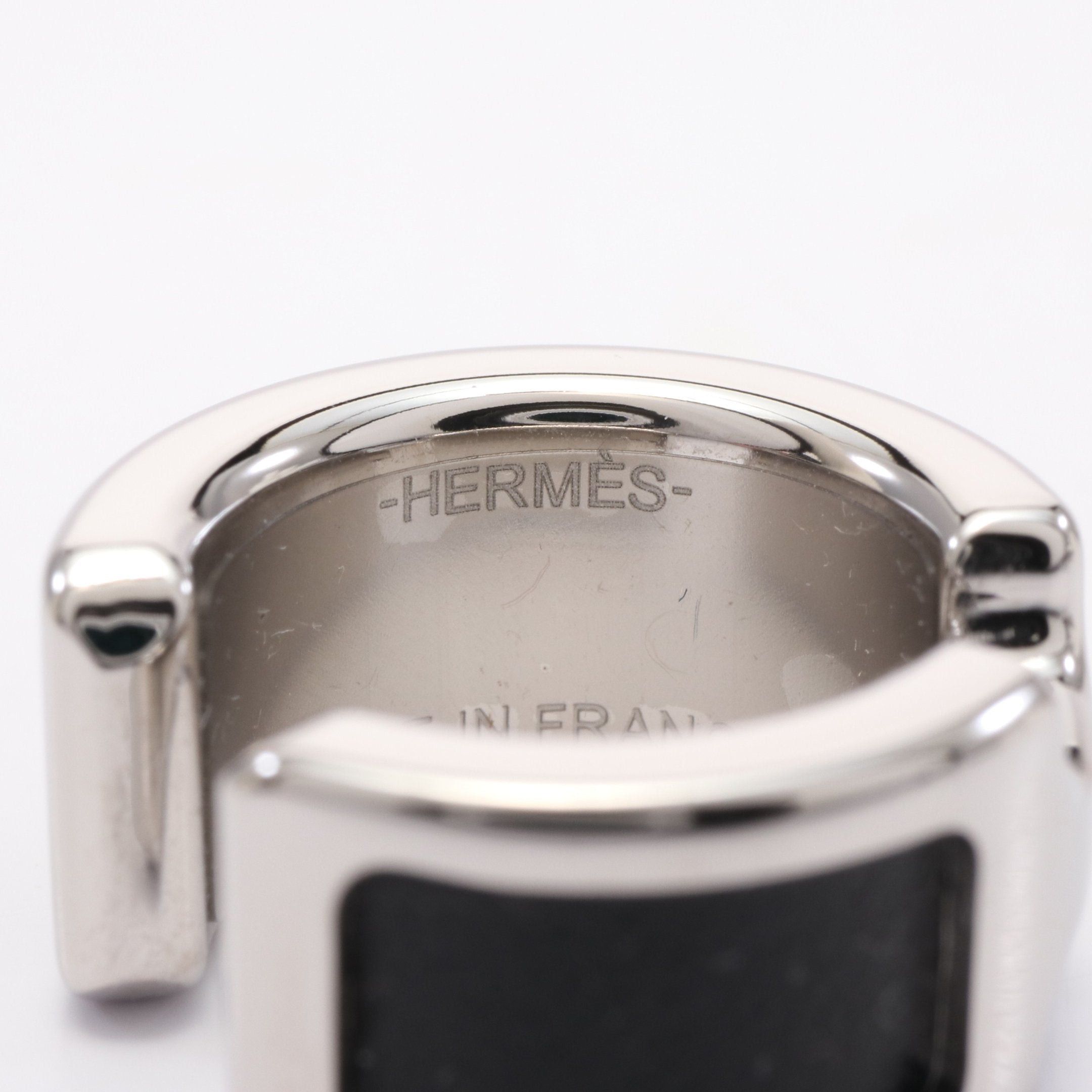 Hermes Hermes Olymp Pm Earrings Box Calf Silver Black Size ONE SIZE - 3 Thumbnail