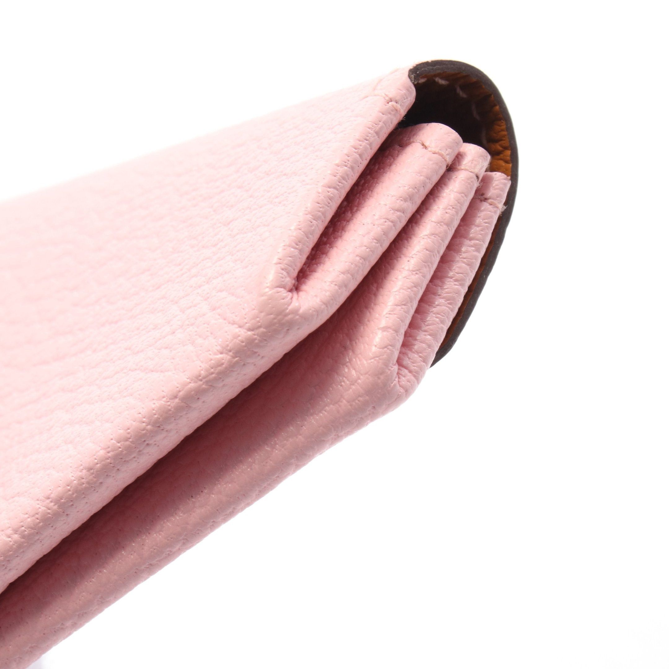 Hermes Hermes Levain Quatre Verso Rose Sakura Caramel Coin Purse Chevre Pink Silver Hardware Y Stamp Size ONE SIZE - 6 Thumbnail