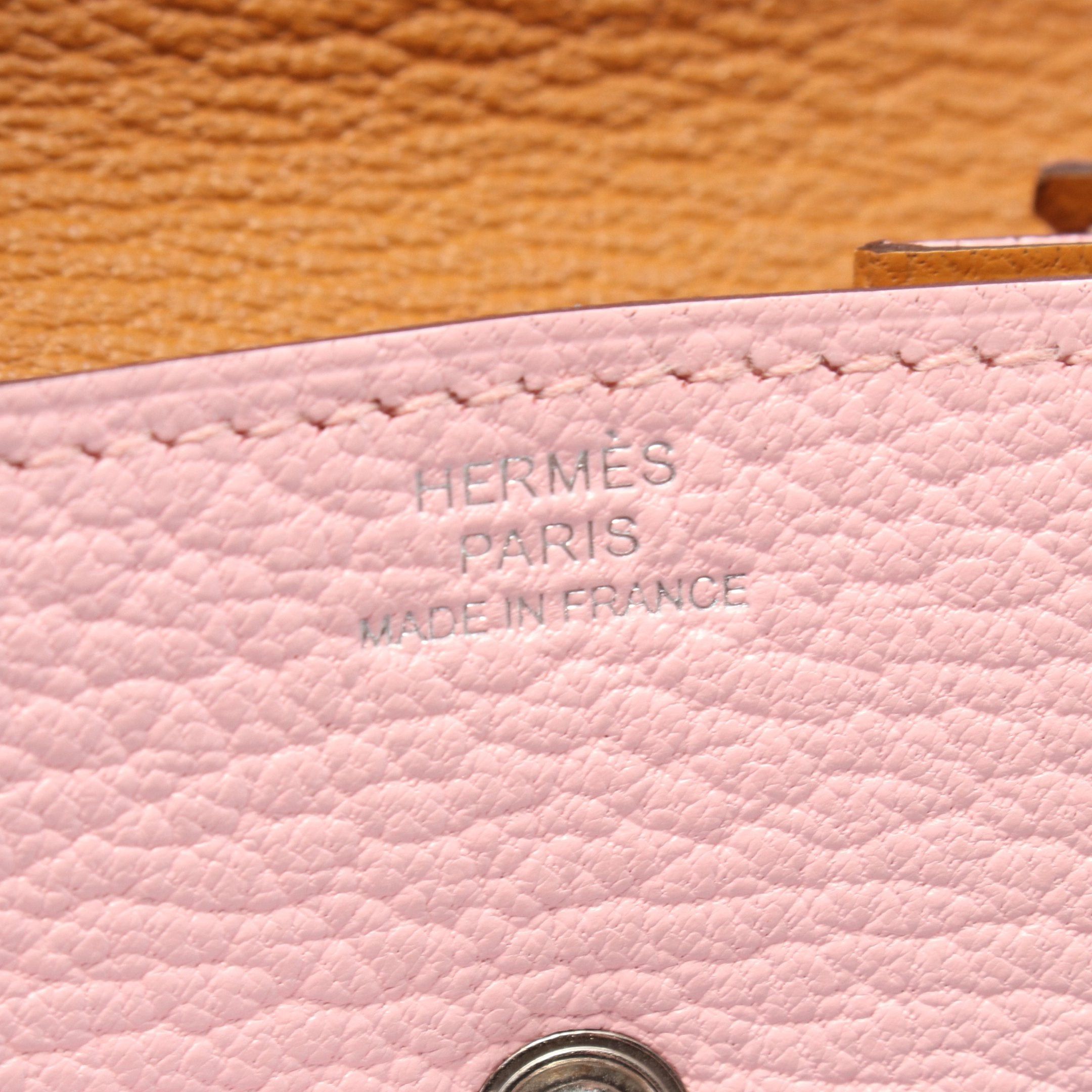 Hermes Hermes Levain Quatre Verso Rose Sakura Caramel Coin Purse Chevre Pink Silver Hardware Y Stamp Size ONE SIZE - 4 Thumbnail