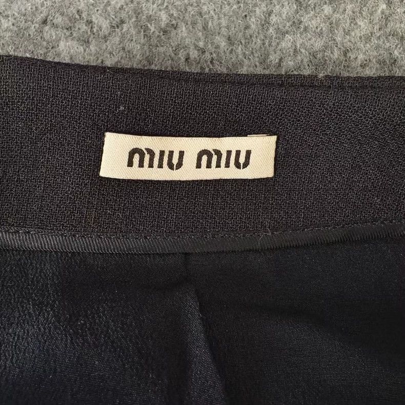 Miu Miu MiuMiu Black Wool Coat with Bow-yf Size US L / EU 52-54 / 3 - 3 Thumbnail