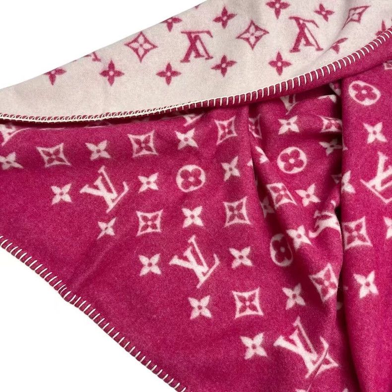 Louis Vuitton Louis Vuitton Pink Cashmere Wool Blanket-yf Size ONE SIZE - 3 Thumbnail
