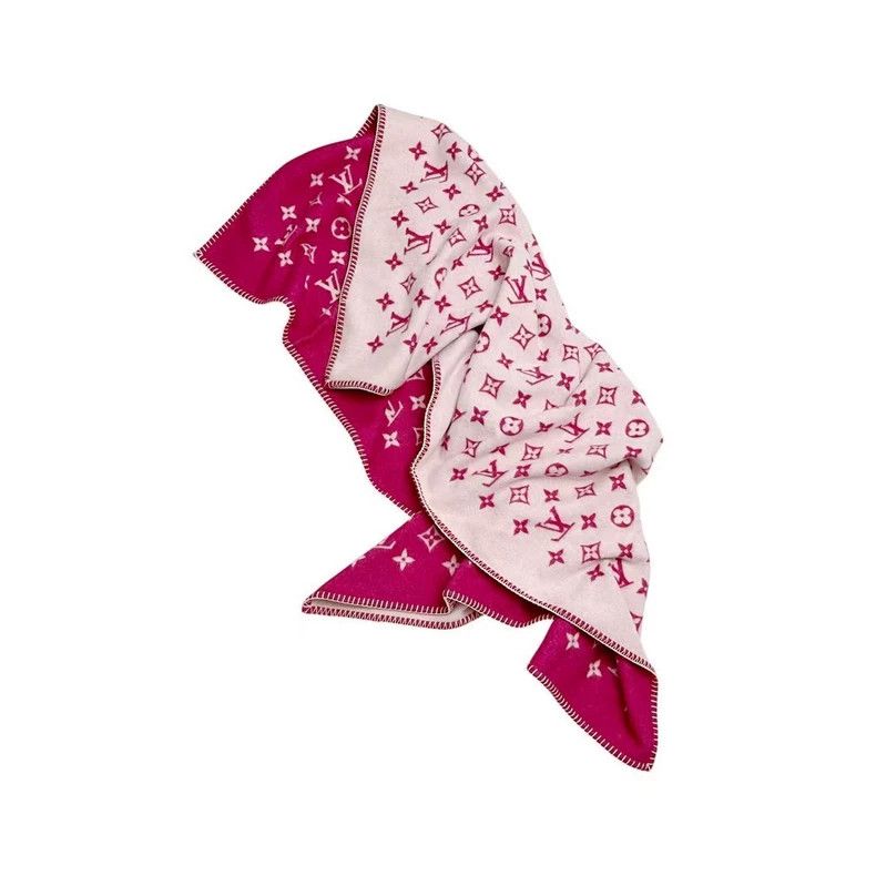 Louis Vuitton Louis Vuitton Pink Cashmere Wool Blanket-yf Size ONE SIZE - 2 Thumbnail