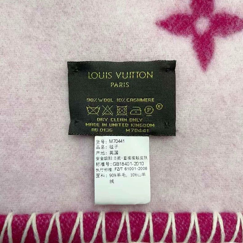 Louis Vuitton Louis Vuitton Pink Cashmere Wool Blanket-yf Size ONE SIZE - 4 Thumbnail