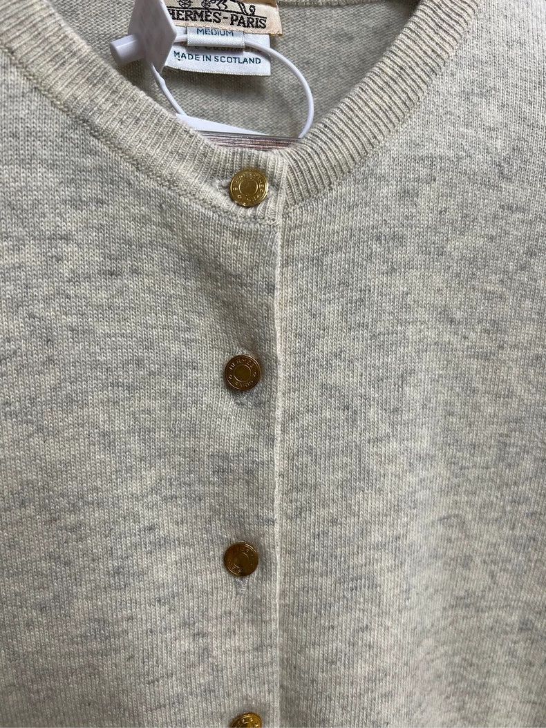 Hermes Hermes Wool Open Cardigan with Gold Buttons-yf Size US M / EU 48-50 / 2 - 3 Thumbnail
