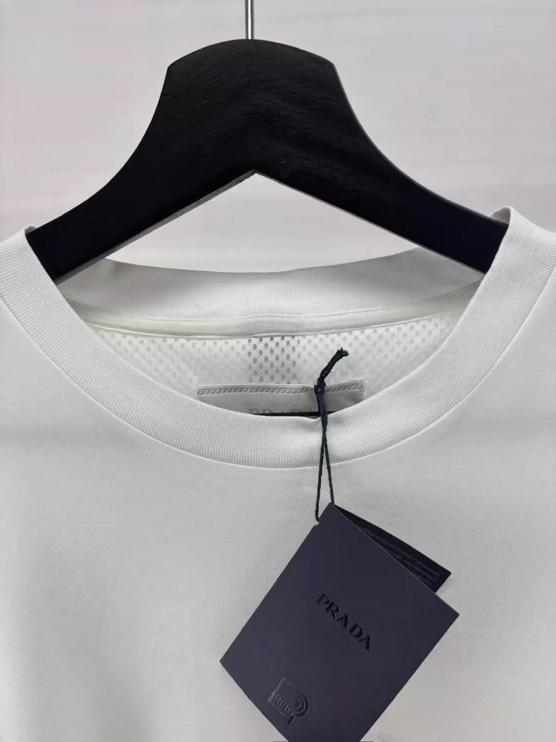 Prada Prada White Logo Short Sleeve T-Shirt-yf Size US L / EU 52-54 / 3 - 7 Thumbnail
