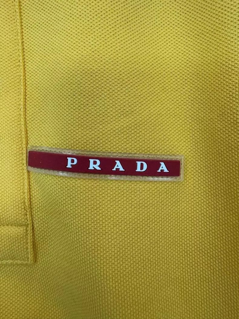 Prada Prada Yellow Logo Short Sleeve Polo Shirt-yf Size US M / EU 48-50 / 2 - 4 Thumbnail