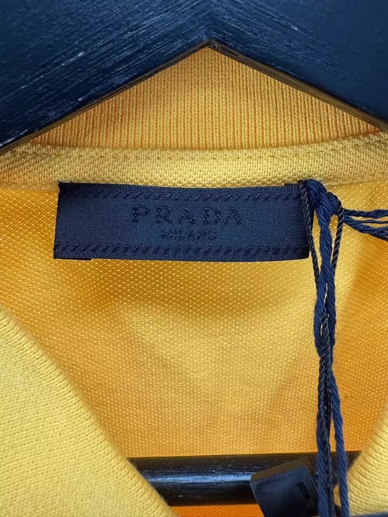 Prada Prada Yellow Logo Short Sleeve Polo Shirt-yf Size US M / EU 48-50 / 2 - 6 Thumbnail