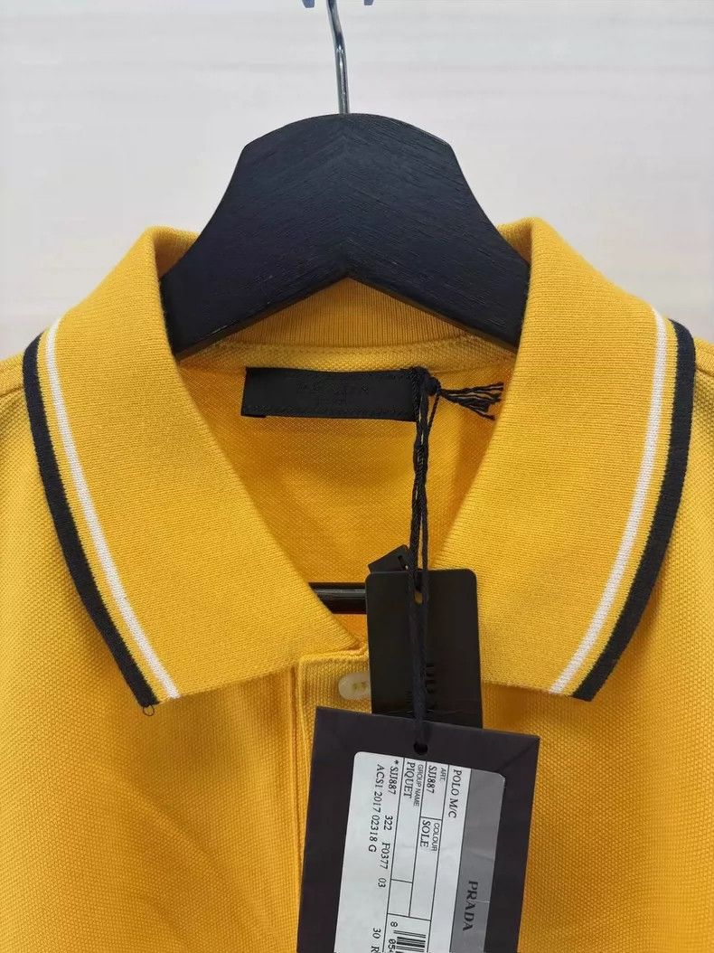 Prada Prada Yellow Logo Short Sleeve Polo Shirt-yf Size US M / EU 48-50 / 2 - 3 Thumbnail