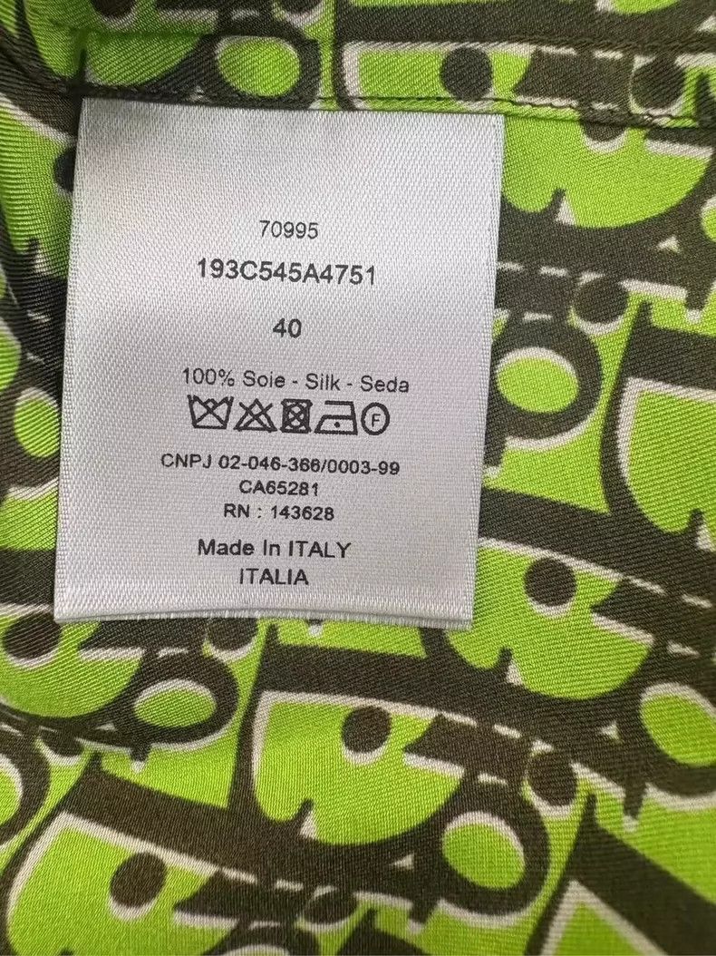 Dior Dior Green Short Sleeve Silk Shirt-yf Size US M / EU 48-50 / 2 - 6 Thumbnail