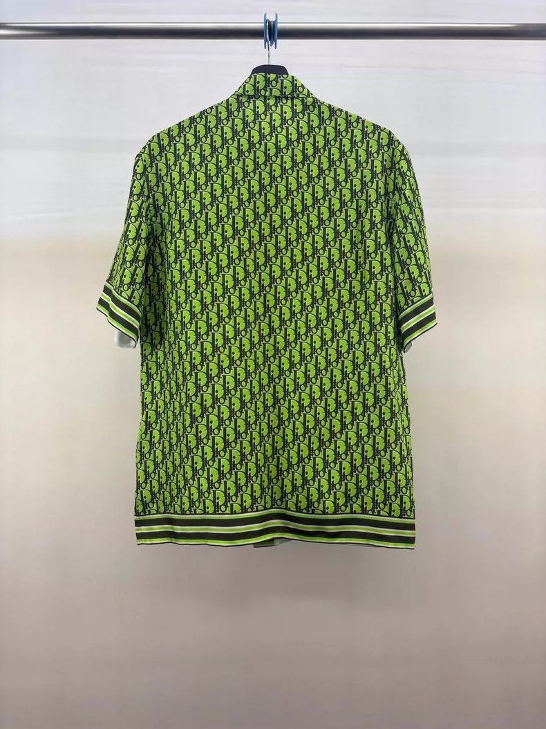 Dior Dior Green Short Sleeve Silk Shirt-yf Size US M / EU 48-50 / 2 - 2 Thumbnail
