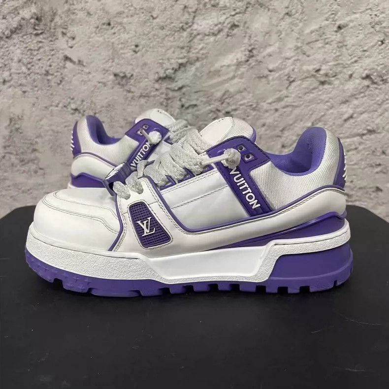 Louis Vuitton Louis Vuitton Trainer Maxi in White and Purple-yf Size US 7 / EU 40 - 3 Thumbnail