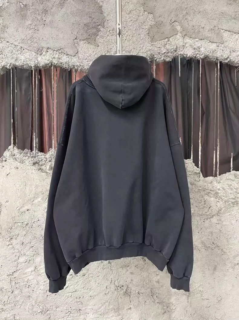 Balenciaga Balenciaga Black Gray Destroyed Hoodie-yf Size US S / EU 44-46 / 1 - 2 Thumbnail