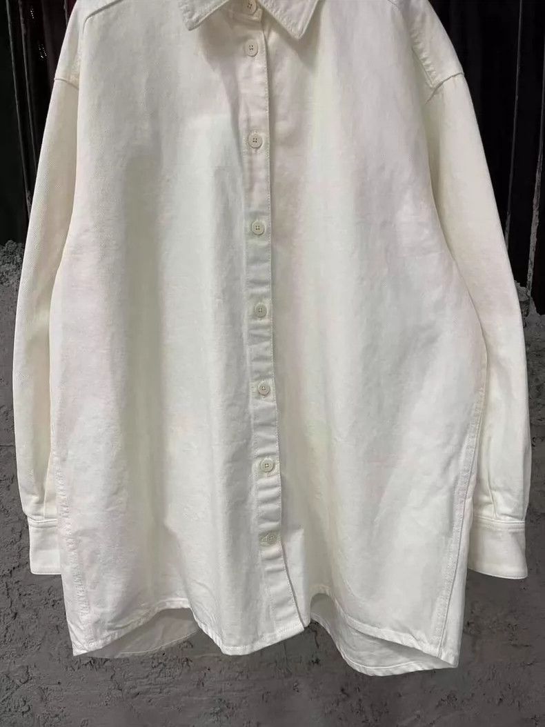 The Row White Denim Long Sleeve Shirt with Minor Flaws-yf Size US XS / EU 42 / 0 - 4 Thumbnail