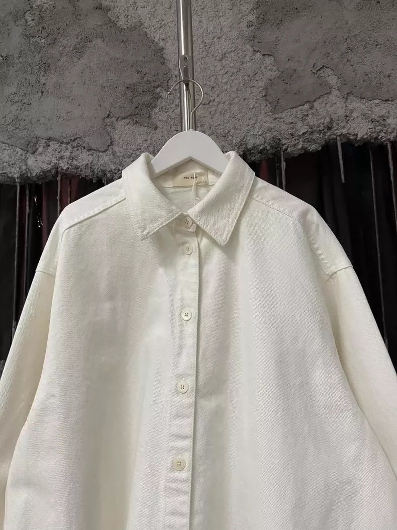 The Row White Denim Long Sleeve Shirt with Minor Flaws-yf Size US XS / EU 42 / 0 - 3 Thumbnail