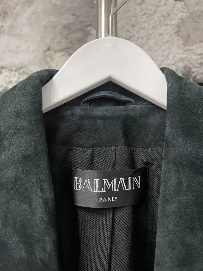 Balmain Balmain Green Velvet Suit Jacket with Gold Buttons-yf Size US XS / EU 42 / 0 - 6 Thumbnail