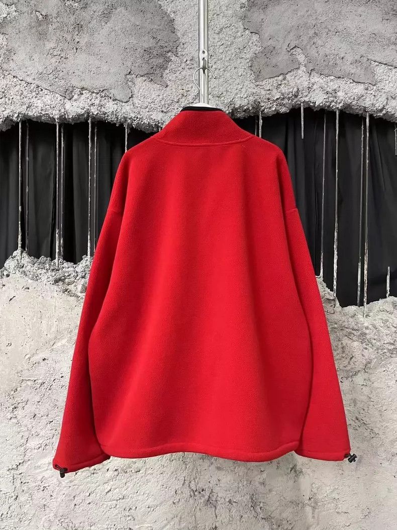 Miu Miu Miumiu Red Fleece Half-Zip Hoodie Jacket-yf Size US M / EU 48-50 / 2 - 2 Thumbnail