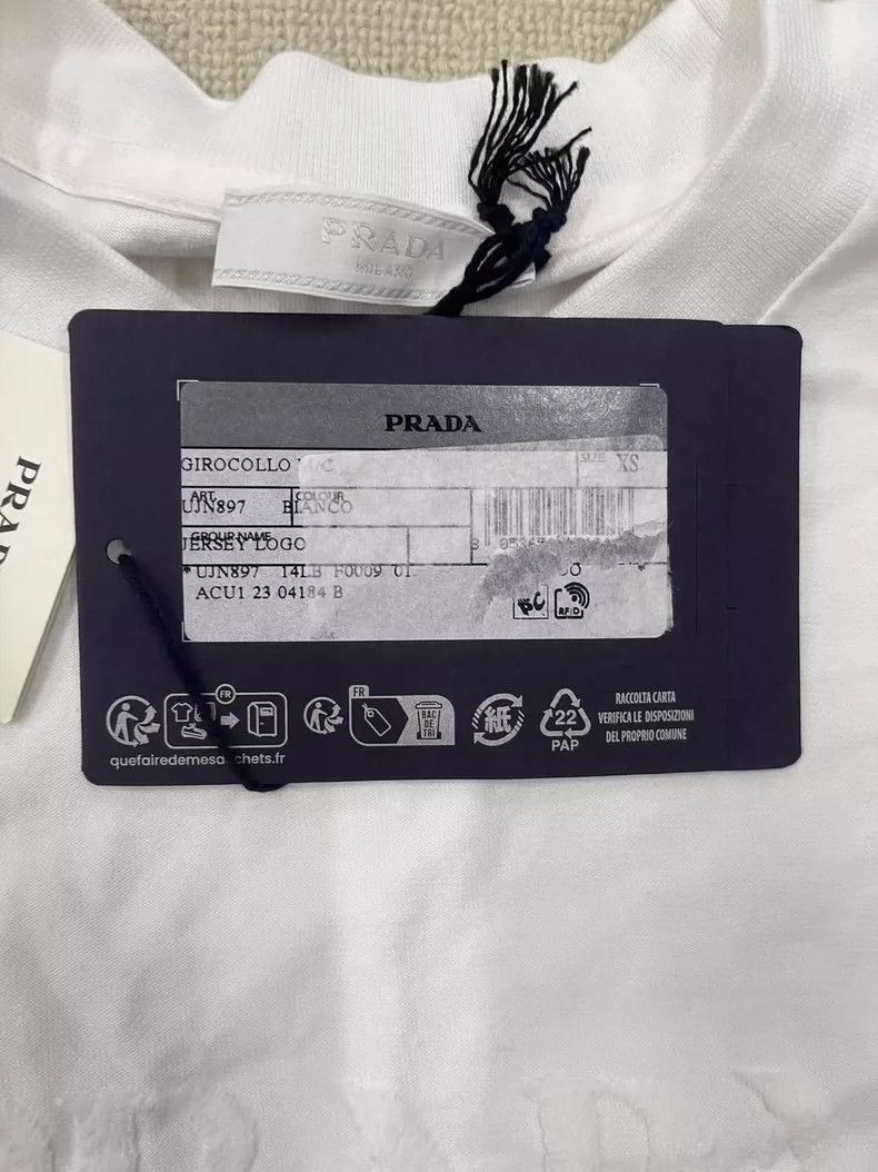 Prada Prada Embroidered Logo Short Sleeve T-Shirt-yf Size US XS / EU 42 / 0 - 4 Thumbnail