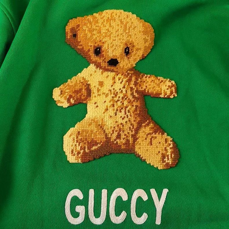 Gucci GUCCI Bear Embroidered Sweatshirt in Green-yf Size US S / EU 44-46 / 1 - 3 Thumbnail
