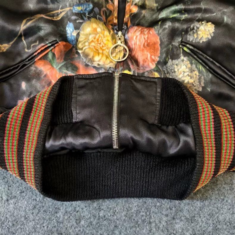 Gucci Gucci Black Floral Bomber Jacket-yf Size US M / EU 48-50 / 2 - 6 Thumbnail