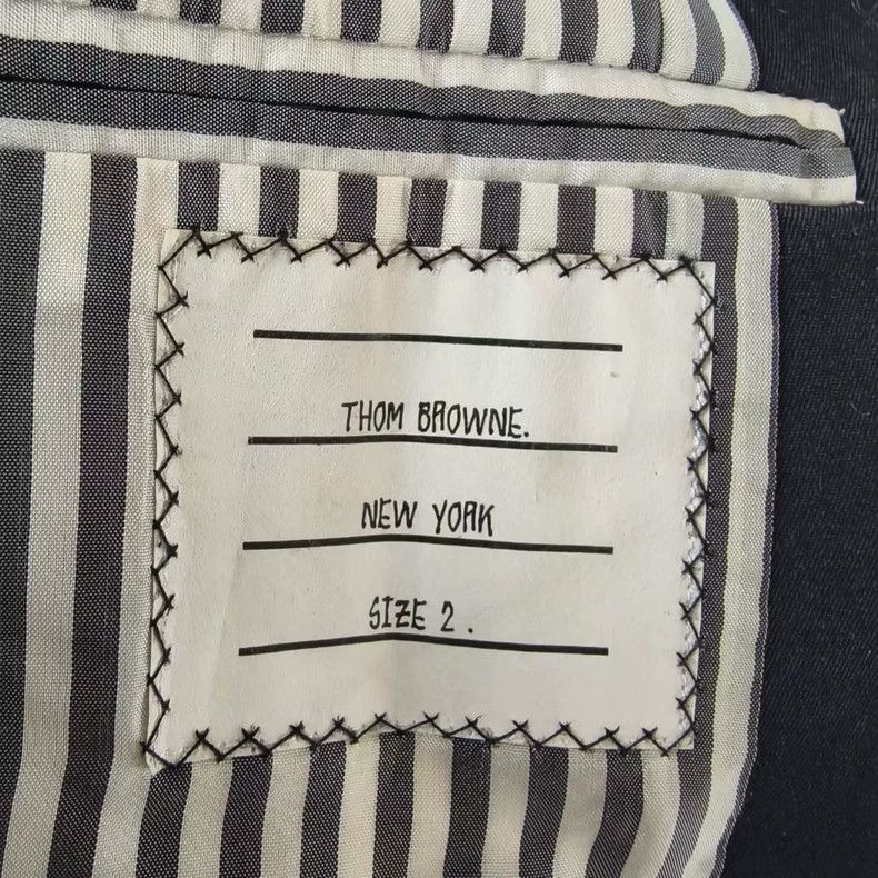 Thom Browne Thom Browne Baseball Jacket with Leather Sleeves-yf Size US M / EU 48-50 / 2 - 4 Thumbnail