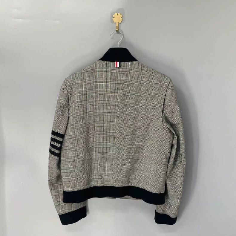 Thom Browne Thom Browne Houndstooth Baseball Jacket-yf Size US M / EU 48-50 / 2 - 2 Thumbnail