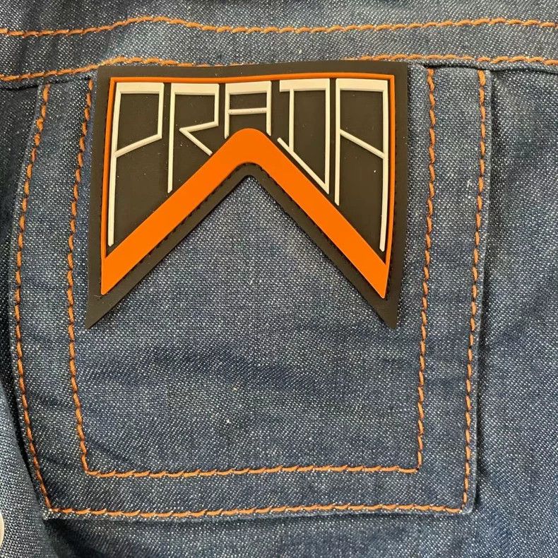 Prada Prada Blue Denim Logo Jacket-yf Size US M / EU 48-50 / 2 - 4 Thumbnail