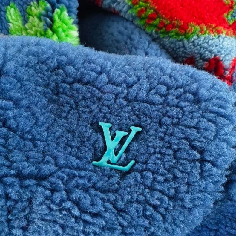 Louis Vuitton Louis Vuitton Blue Teddy Jacket with Prints-yf Size US XXL / EU 58 / 5 - 6 Thumbnail
