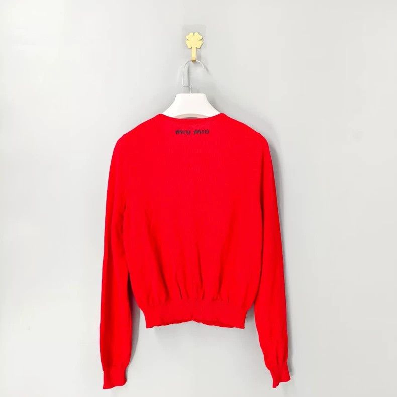 Miu Miu MiuMiu Small Logo Wool Knit Cardigan-yf Size US M / EU 48-50 / 2 - 2 Thumbnail
